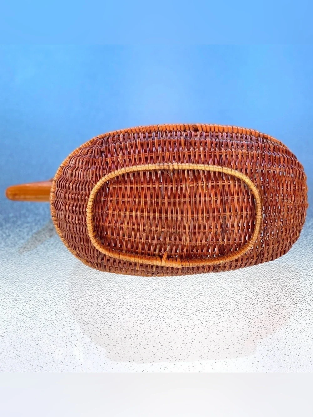 Natural Warm Brown Rattan Woven Duck-Shaped Basket
